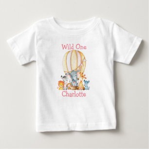 Camiseta De Bebé Salvajes animales Safari de primer cumpleaños Glob