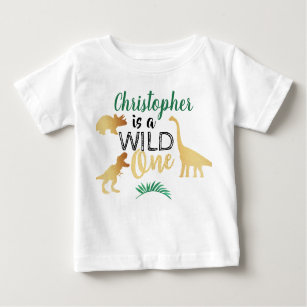 Camiseta De Bebé Salvajes Un Dinosaurio Boys 1er cumpleaños