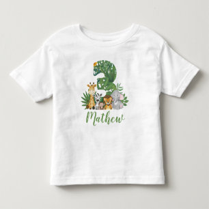 Camiseta De Bebé Salvajes y árboles 3.ᵉʳ Safari Birthday Jungle