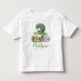 Camiseta De Bebé Salvajes y árboles 3.ᵉʳ Safari Birthday Jungle Ani