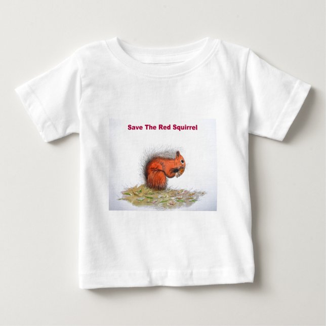 Camiseta De Bebé Salvar a la ardilla roja (Anverso)