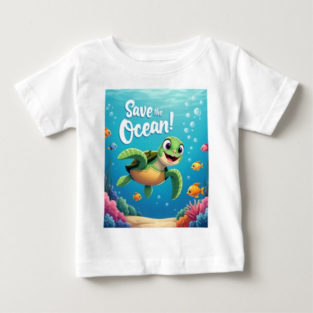Camiseta De Bebé Salvar el océano (Anverso)
