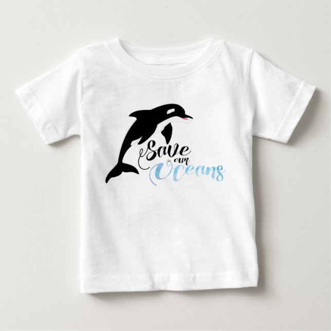 Camiseta De Bebé Salvemos nuestros océanos (Anverso)