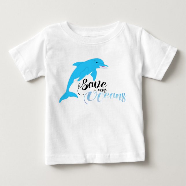 Camiseta De Bebé Salvemos nuestros océanos (Anverso)