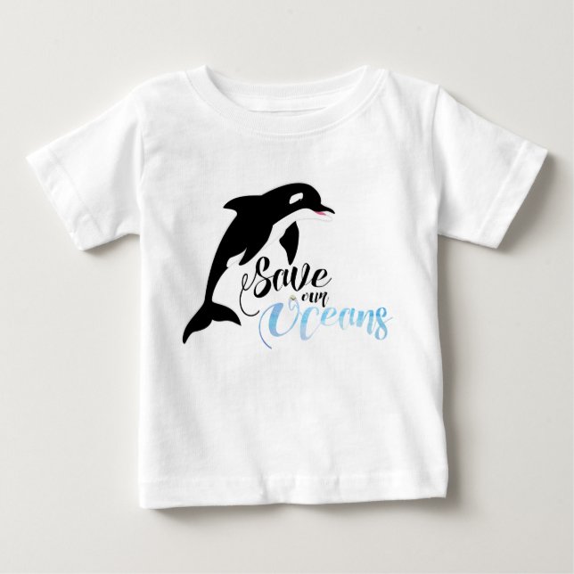 Camiseta De Bebé Salvemos nuestros océanos (Anverso)