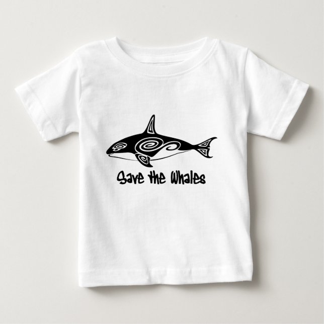Camiseta De Bebé Salven a las ballenas (Anverso)