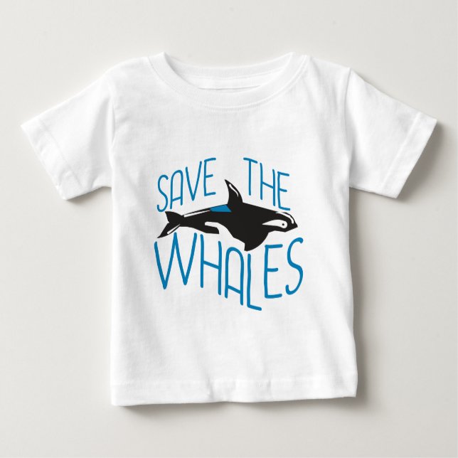 Camiseta De Bebé Salven a las ballenas (Anverso)