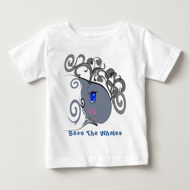 Camiseta De Bebé Salven A Las Ballenas - (Anverso)