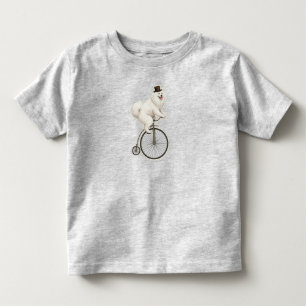 Camiseta De Bebé Samoyed vintage en una bicicleta de rueda alta