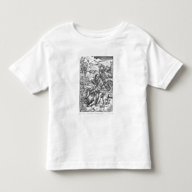 Camiseta De Bebé Samson que mata el león, c.1496-98 (Anverso)