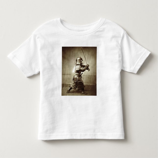 Camiseta De Bebé Samurai con la espada aumentada, c.1860 (impresión (Anverso)
