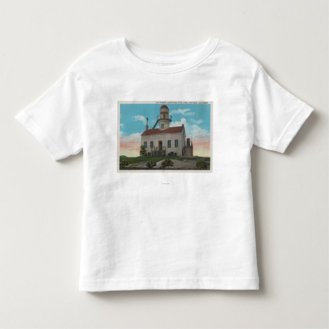 Camiseta De Bebé San Diego, CA - faro español viejo en (Anverso)