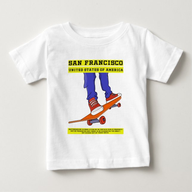 Camiseta De Bebé San Francisco, USA Skate (Anverso)