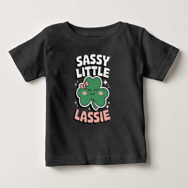 Camiseta De Bebé san patricks día Sassy Little Lassie para chica (Anverso)