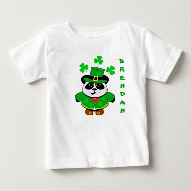 Camiseta De Bebé San Patrón Día del oso Panda personalizado (Anverso)