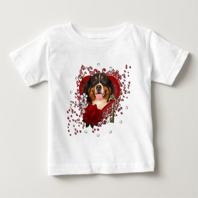 Camiseta De Bebé San Valentín - Clave para mi corazón - Perro de mo (Anverso)