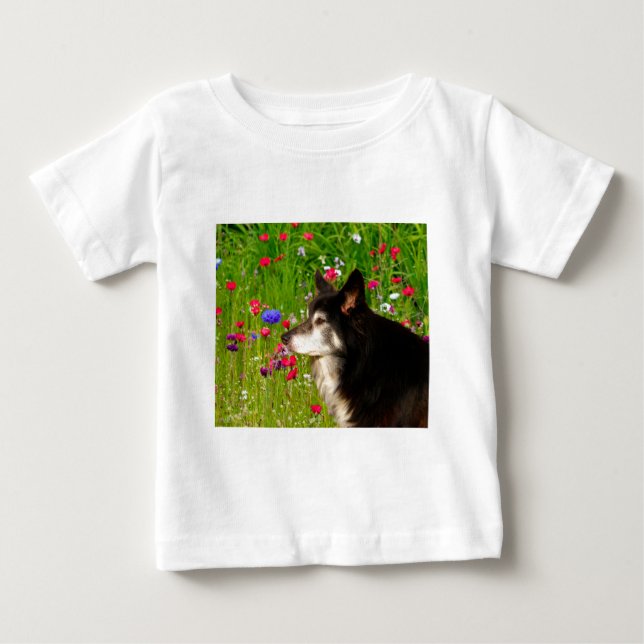 Camiseta De Bebé San Valentín Fronterizo con flores hermosas (Anverso)