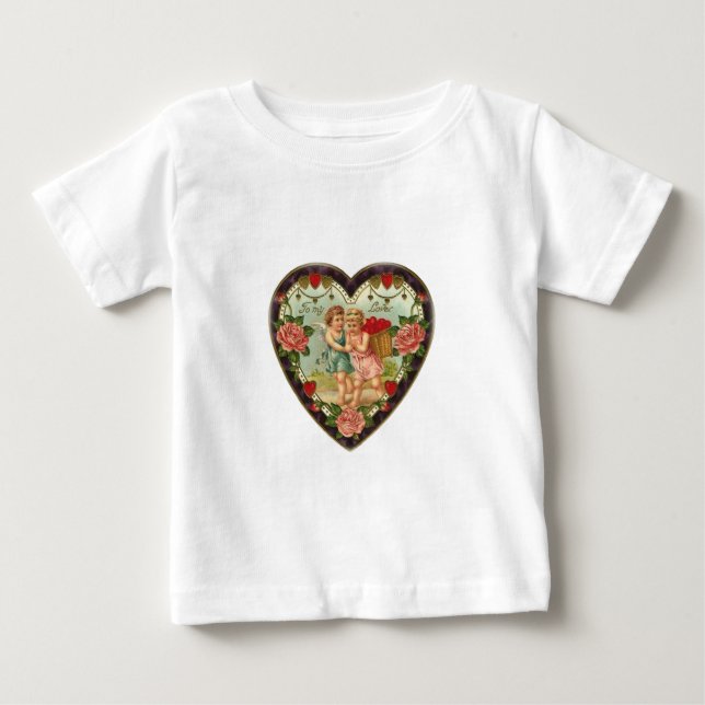 Camiseta De Bebé San Valentín Victoriano A Mi Amor II (Anverso)