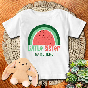 Camiseta De Bebé Sandía arcoíris Little Sister