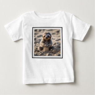 Camiseta De Bebé Sandy Shores : Baby Sloth Building Sand Castles,