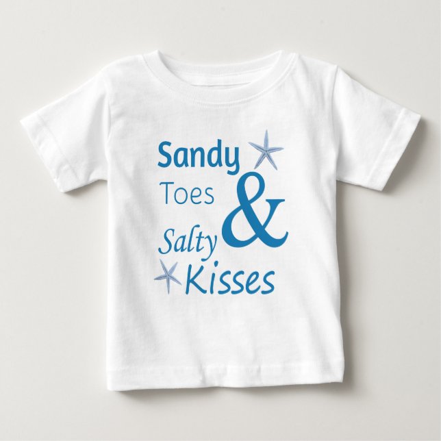 Camiseta De Bebé Sandy Toes and Salty Kisses Beach Life Cita (Anverso)