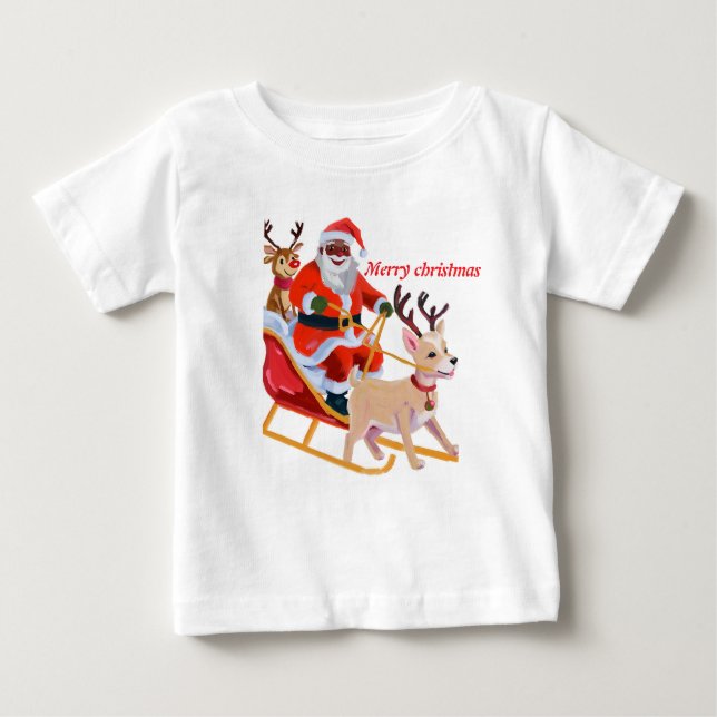 Camiseta De Bebé santa afroamericana (Anverso)