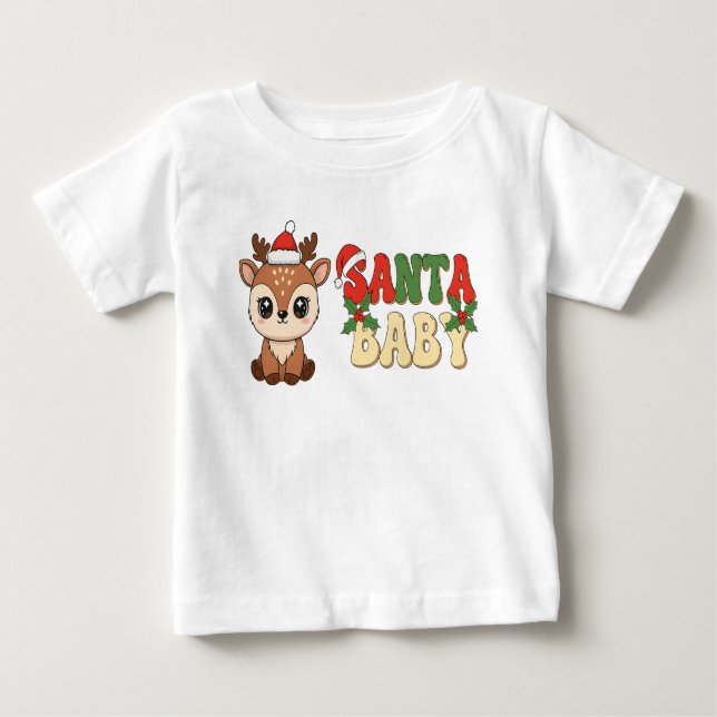 Camiseta De Bebé Santa Baby Reindeer (Anverso)