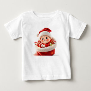 Camiseta De Bebé Santa Bebé Adorable – Regalo Kawaii de Navidad