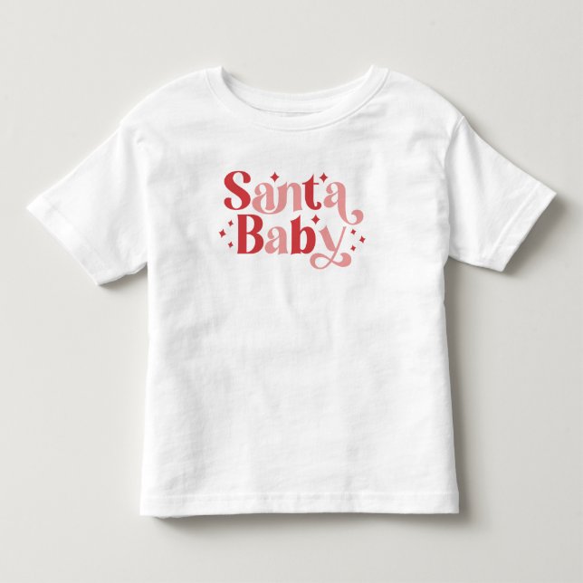 Camiseta De Bebé Santa Bebé - Navidades retro Tipografía (Anverso)