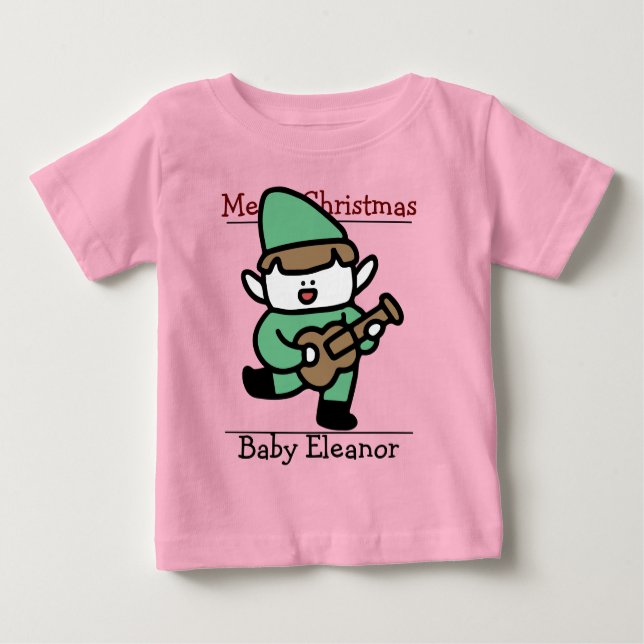 Camiseta De Bebé santa, bebé primer bebé de Navidad (Anverso)