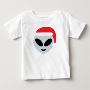 Camiseta De Bebé santa claus alien emoji