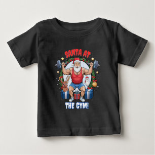 Camiseta De Bebé Santa Claus con un giro - Gym Santa Holiday