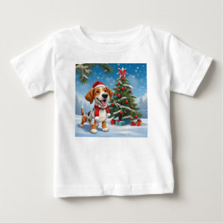 Camiseta De Bebé Santa Claus Dog Toddler Tshirt