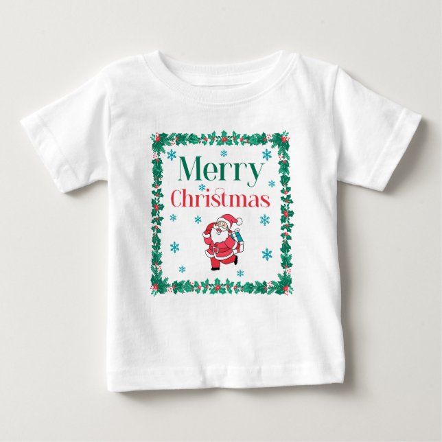 Camiseta De Bebé Santa Claus Feliz Navidad (Anverso)