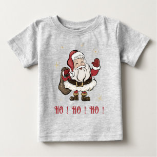 Camiseta De Bebé Santa Claus Gray Baby T-Shirt