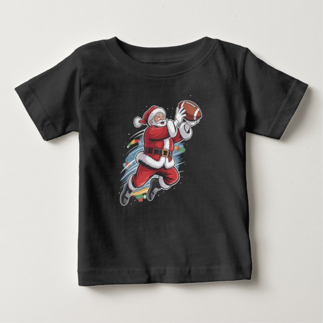 Camiseta De Bebé Santa Claus juega a Navidades de fútbol americano (Anverso)