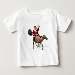 Camiseta De Bebé Santa Claus montando un camello