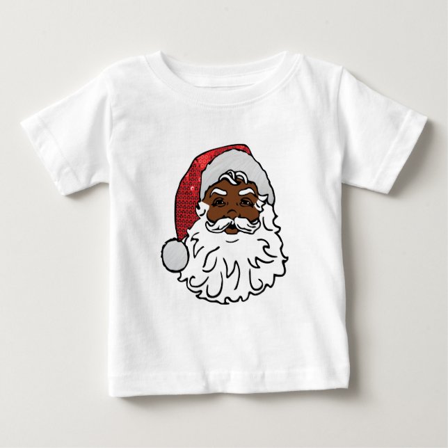 Camiseta De Bebé santa claus negro (Anverso)