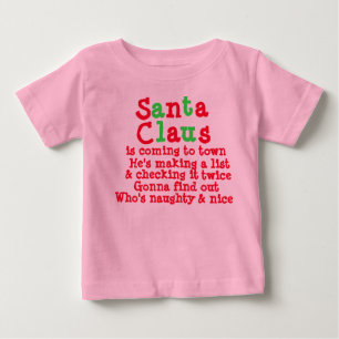 CAMISETA DE BEBÉ SANTA CLAUS VIENE A LA CIUDAD DE INFANT CREEPER