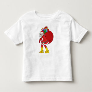 Camiseta De Bebé Santa Claus viste grandes botes amarillos