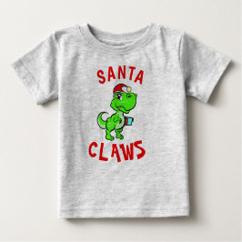 Camiseta De Bebé Santa Claws Divertido Dinosaurio Cumple su 1er Nav