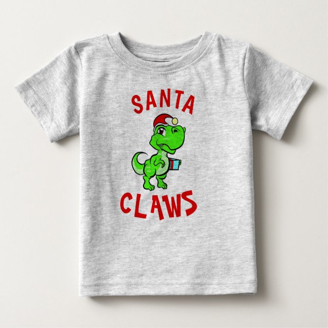 Camiseta De Bebé Santa Claws divertido la primera Navidad del bebé  (Anverso)