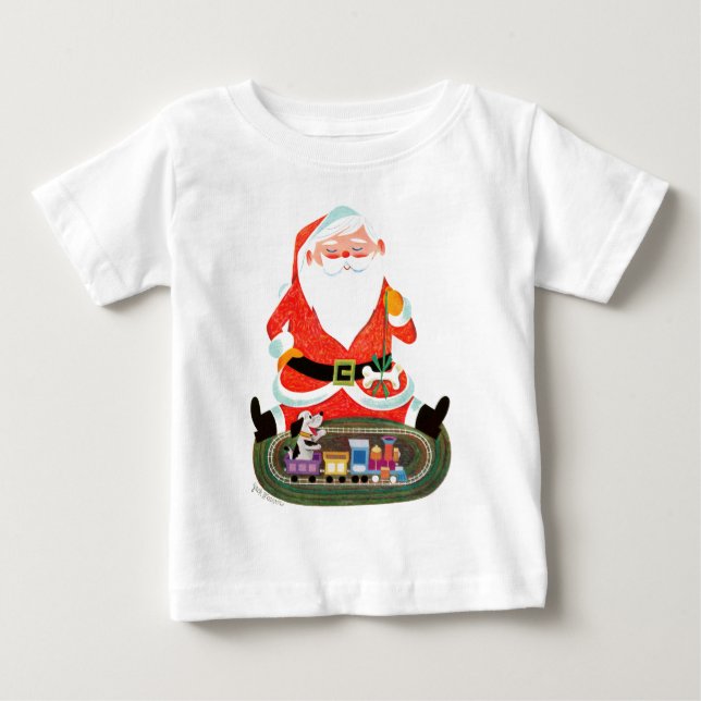 Camiseta De Bebé Santa con el tren (Anverso)