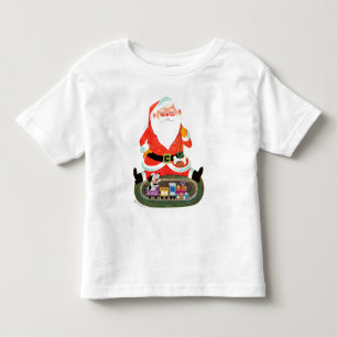 Camiseta De Bebé Santa con el tren