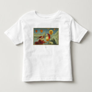 Camiseta De Bebé Santa con la felicidad Baloon