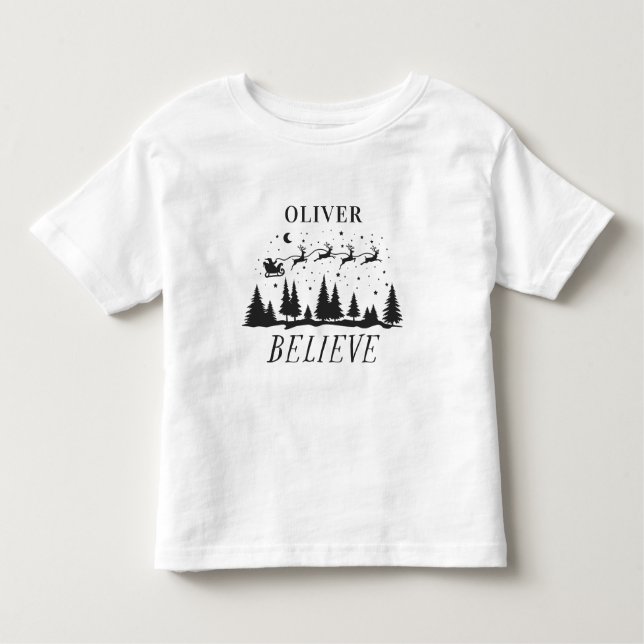Camiseta De Bebé Santa cree que los Navidades son negros tradiciona (Anverso)