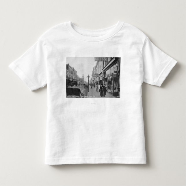 Camiseta De Bebé Santa Cruz, CA - mirada pacífica de la avenida (Anverso)