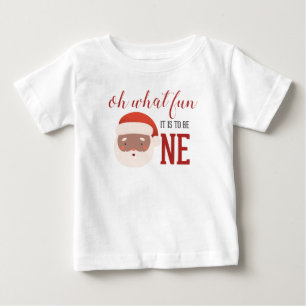 Camiseta De Bebé Santa de Navidad Primer Cumpleaños