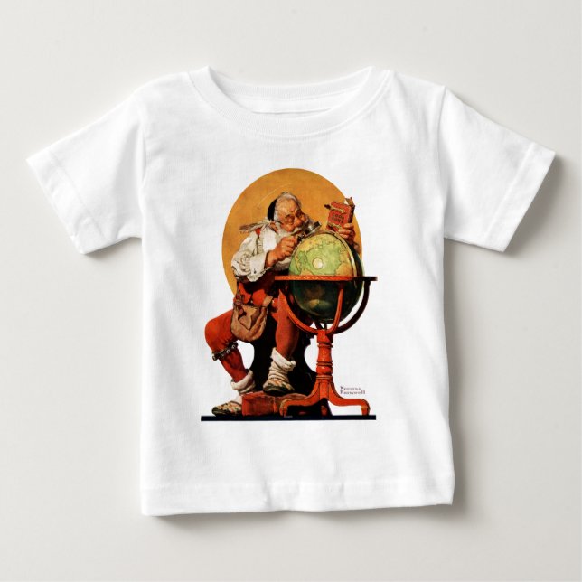 Camiseta De Bebé Santa en el globo (Anverso)