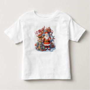 Camiseta De Bebé Santa en su fábrica de juguetes